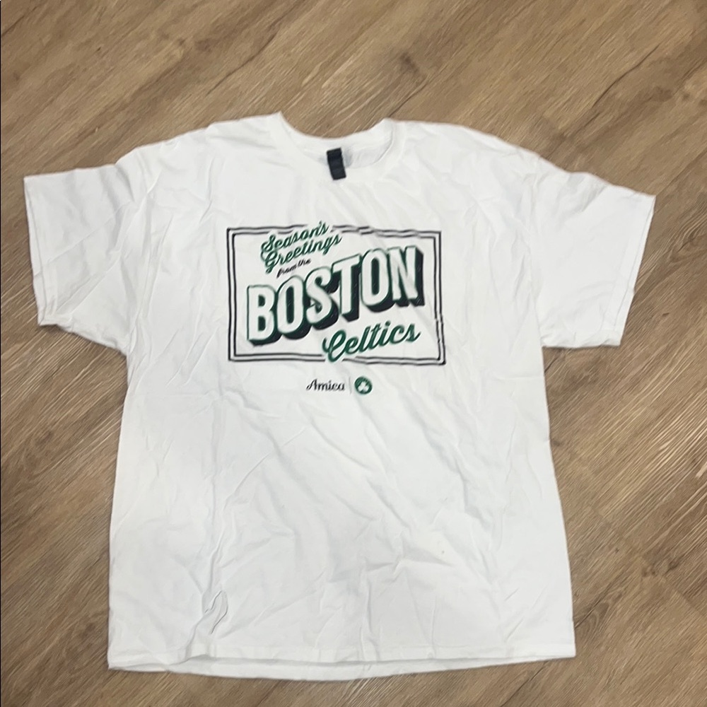 White Boston Celtics Men's T-Shirt